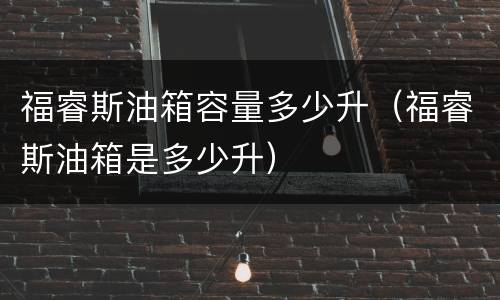 福睿斯油箱容量多少升（福睿斯油箱是多少升）