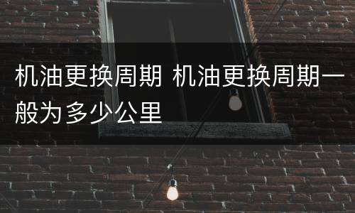 机油更换周期 机油更换周期一般为多少公里