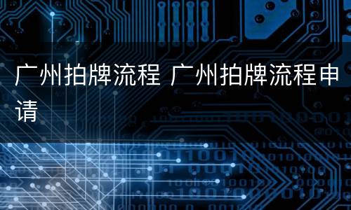 广州拍牌流程 广州拍牌流程申请