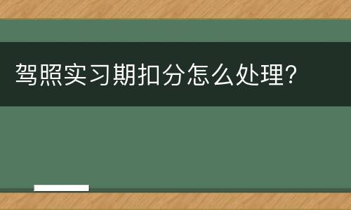 驾照实习期扣分怎么处理?