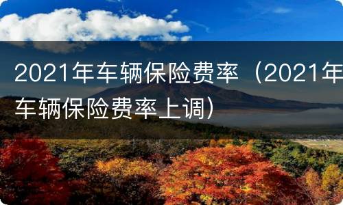2021年车辆保险费率（2021年车辆保险费率上调）