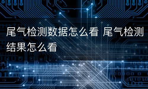 尾气检测数据怎么看 尾气检测结果怎么看