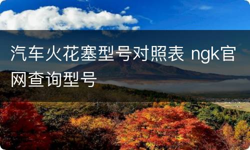 汽车火花塞型号对照表 ngk官网查询型号