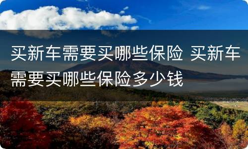 买新车需要买哪些保险 买新车需要买哪些保险多少钱