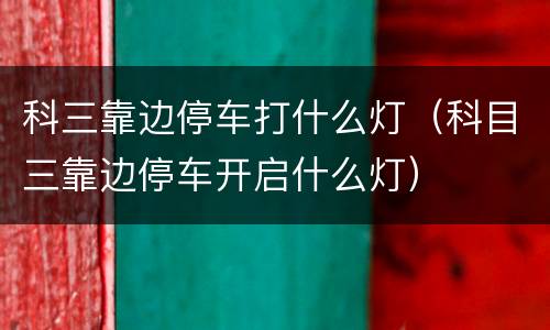 科三靠边停车打什么灯（科目三靠边停车开启什么灯）