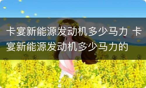 卡宴新能源发动机多少马力 卡宴新能源发动机多少马力的