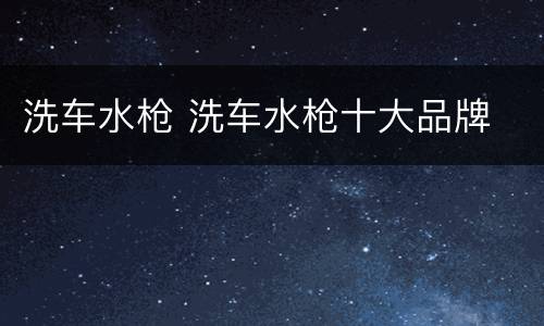洗车水枪 洗车水枪十大品牌