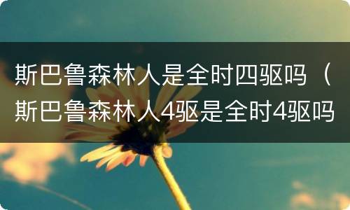 斯巴鲁森林人是全时四驱吗（斯巴鲁森林人4驱是全时4驱吗）