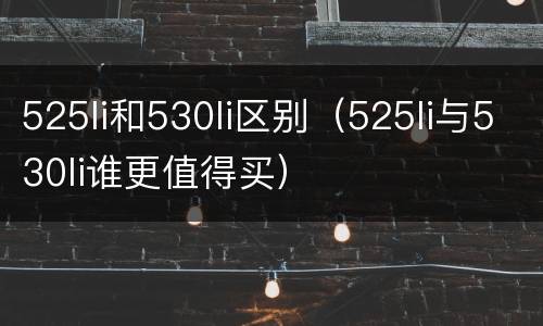 525li和530li区别（525li与530li谁更值得买）