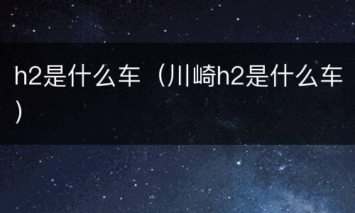h2是什么车（川崎h2是什么车）