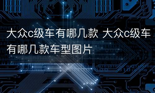 大众c级车有哪几款 大众c级车有哪几款车型图片
