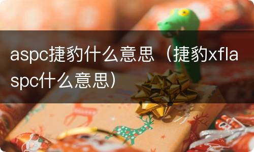 aspc捷豹什么意思（捷豹xflaspc什么意思）