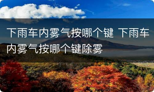 下雨车内雾气按哪个键 下雨车内雾气按哪个键除雾
