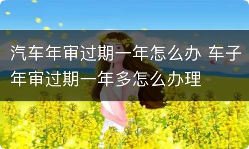 汽车年审过期一年怎么办 车子年审过期一年多怎么办理