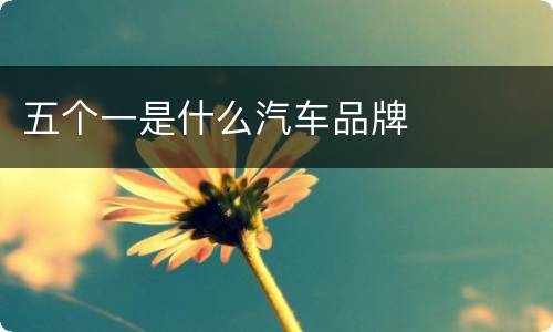 五个一是什么汽车品牌