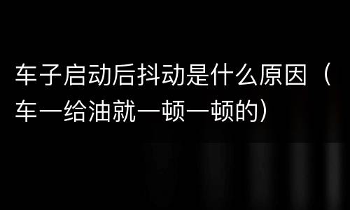 车子启动后抖动是什么原因（车一给油就一顿一顿的）