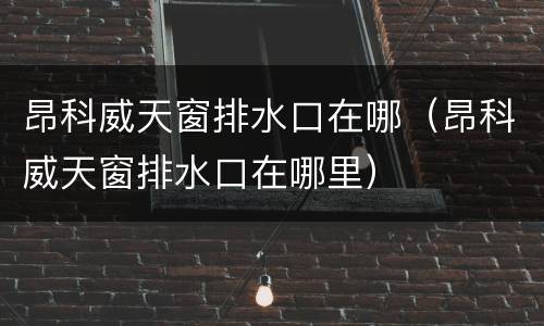 昂科威天窗排水口在哪（昂科威天窗排水口在哪里）
