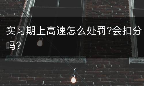 实习期上高速怎么处罚?会扣分吗?