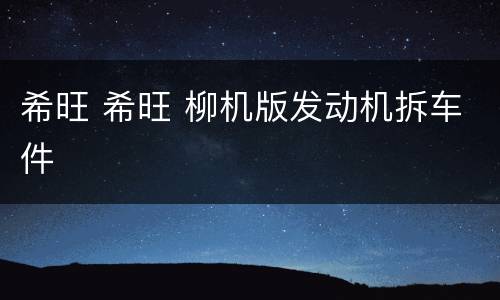 希旺 希旺 柳机版发动机拆车件