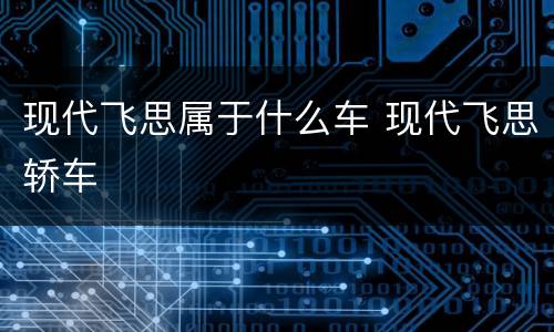现代飞思属于什么车 现代飞思轿车