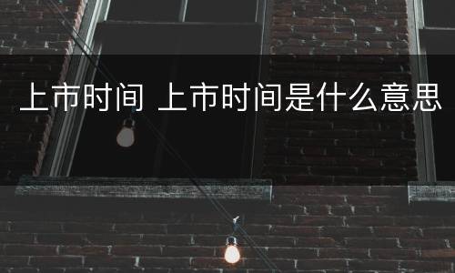 上市时间 上市时间是什么意思