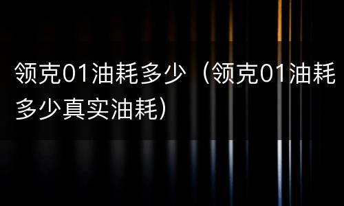 领克01油耗多少（领克01油耗多少真实油耗）