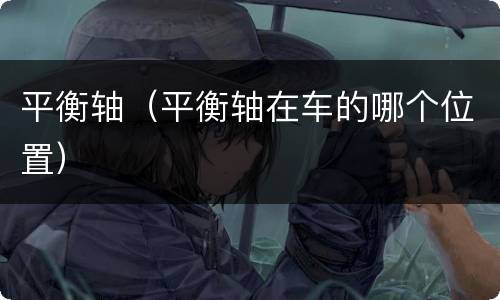 平衡轴（平衡轴在车的哪个位置）