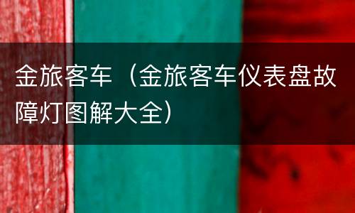金旅客车（金旅客车仪表盘故障灯图解大全）