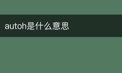 autoh是什么意思