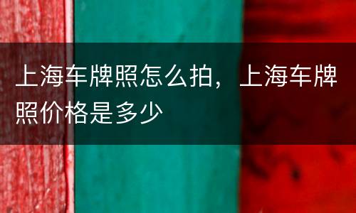 上海车牌照怎么拍，上海车牌照价格是多少