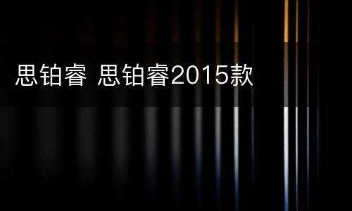 思铂睿 思铂睿2015款
