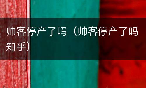 帅客停产了吗（帅客停产了吗知乎）