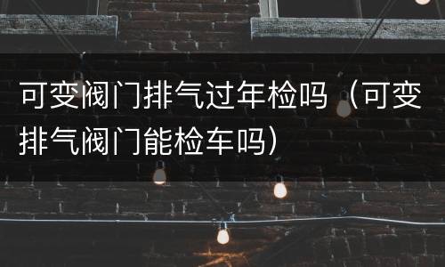 可变阀门排气过年检吗（可变排气阀门能检车吗）