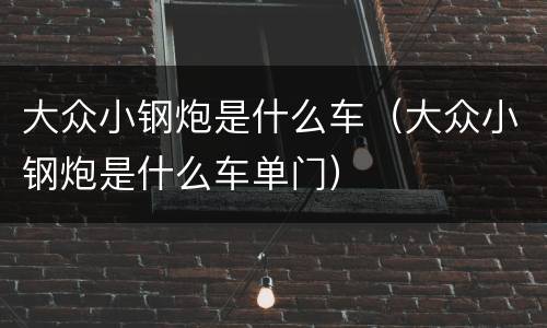 大众小钢炮是什么车（大众小钢炮是什么车单门）