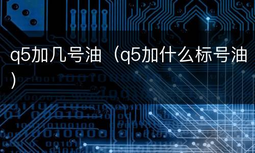 q5加几号油（q5加什么标号油）