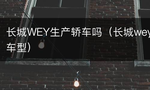 长城WEY生产轿车吗（长城wey车型）