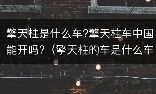 擎天柱是什么车?擎天柱车中国能开吗?（擎天柱的车是什么车）