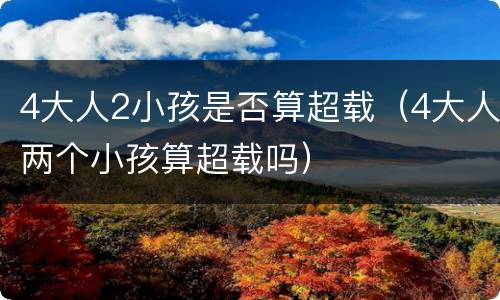 4大人2小孩是否算超载（4大人两个小孩算超载吗）