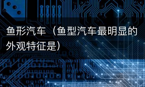 鱼形汽车（鱼型汽车最明显的外观特征是）