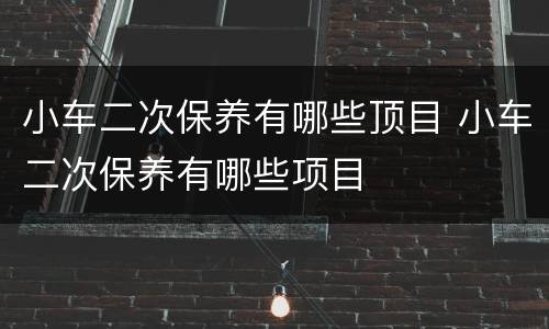 小车二次保养有哪些顶目 小车二次保养有哪些项目