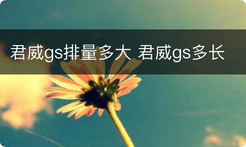 君威gs排量多大 君威gs多长