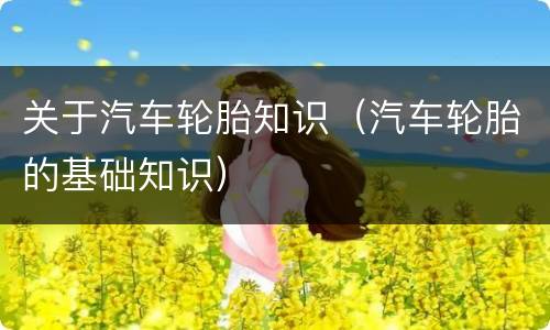 关于汽车轮胎知识（汽车轮胎的基础知识）