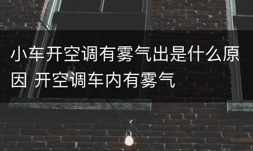 小车开空调有雾气出是什么原因 开空调车内有雾气