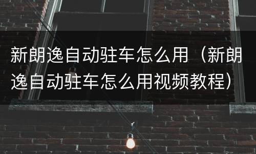 新朗逸自动驻车怎么用（新朗逸自动驻车怎么用视频教程）