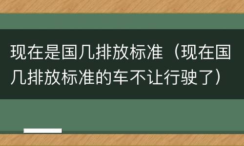 现在是国几排放标准（现在国几排放标准的车不让行驶了）