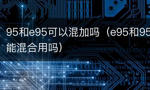 95和e95可以混加吗（e95和95能混合用吗）
