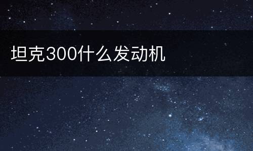 坦克300什么发动机