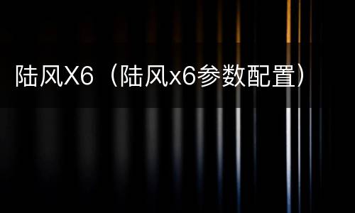 陆风X6（陆风x6参数配置）