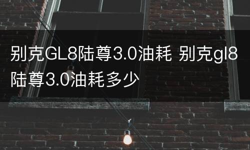 别克GL8陆尊3.0油耗 别克gl8陆尊3.0油耗多少