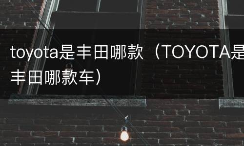 toyota是丰田哪款（TOYOTA是丰田哪款车）